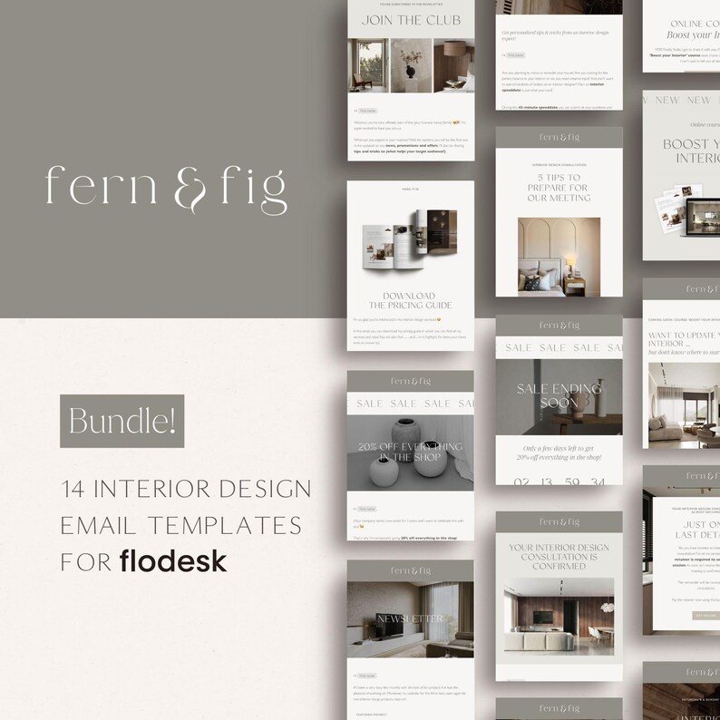 Flodesk Email Templates for Interior Designers: Marketing Bundle ...