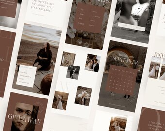 Redactionele trouwfotograaf Instagram-verhaalsjablonen voor canva (digitale download)