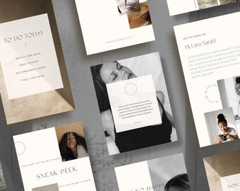 Minimalist Instagram Post & Story Templates: Canva Social Media Bundle