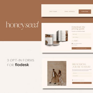 Boho email signup forms | Photographer Flodesk opt-in forms | Bohemian Flodesk signup templates | Newsletter signup | Embeddable form