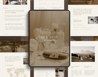Elegant Wedding Photographer Pricing Guide: Canva Brochure Template (US Letter + A4)