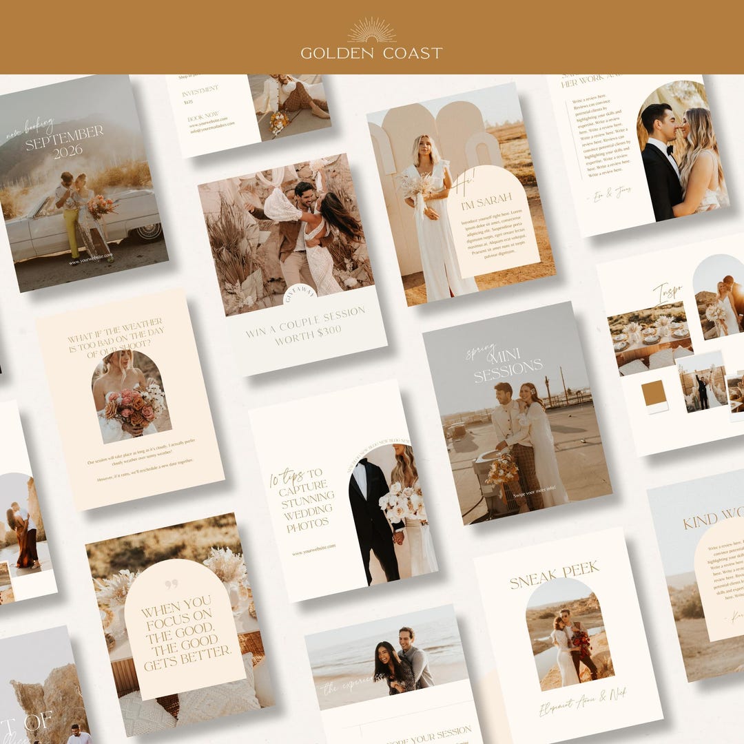 Boho Photographer Instagram Post Templates for Canva - Etsy