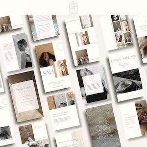 Minimal Instagram Post + Story Templates for Canva | Clean Instagram Templates Bundle | Aesthetic Minimalist Canva Social Media Templates