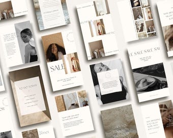 Minimal Instagram Post + Story Templates for Canva | Clean Instagram Templates Bundle | Aesthetic Minimalist Canva Social Media Templates
