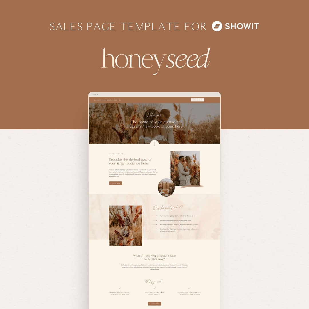 Showit Sales Page Template, Showit Website Template, Sales Page Website