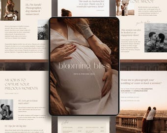 Guía de precios de fotografía: Plantilla Boho de Canva (A4 + Carta estadounidense)