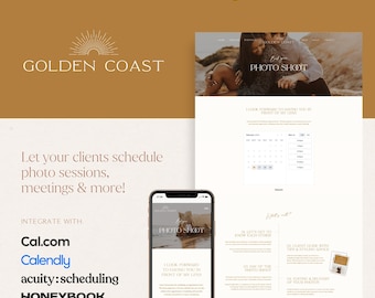 Showit Booking Page Template, Appointment Scheduling Page Template Add-on, Boho Photography booking page template for Showit