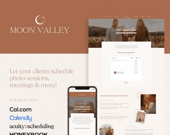 Boho Showit Booking Page Template, Appointment Scheduling Page Template Add-on, Bohemian Photography booking page template for Showit