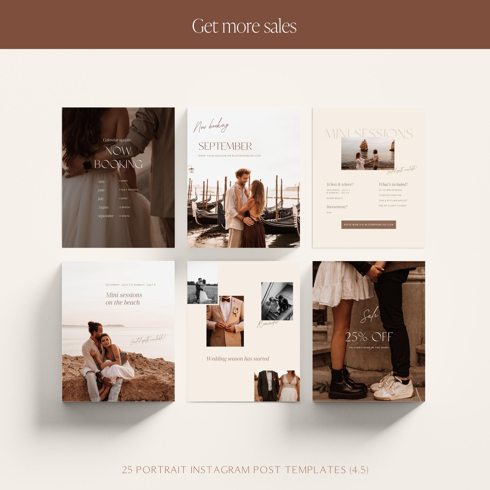 Boho Instagram Post Templates for Canva | Photographer Instagram ...