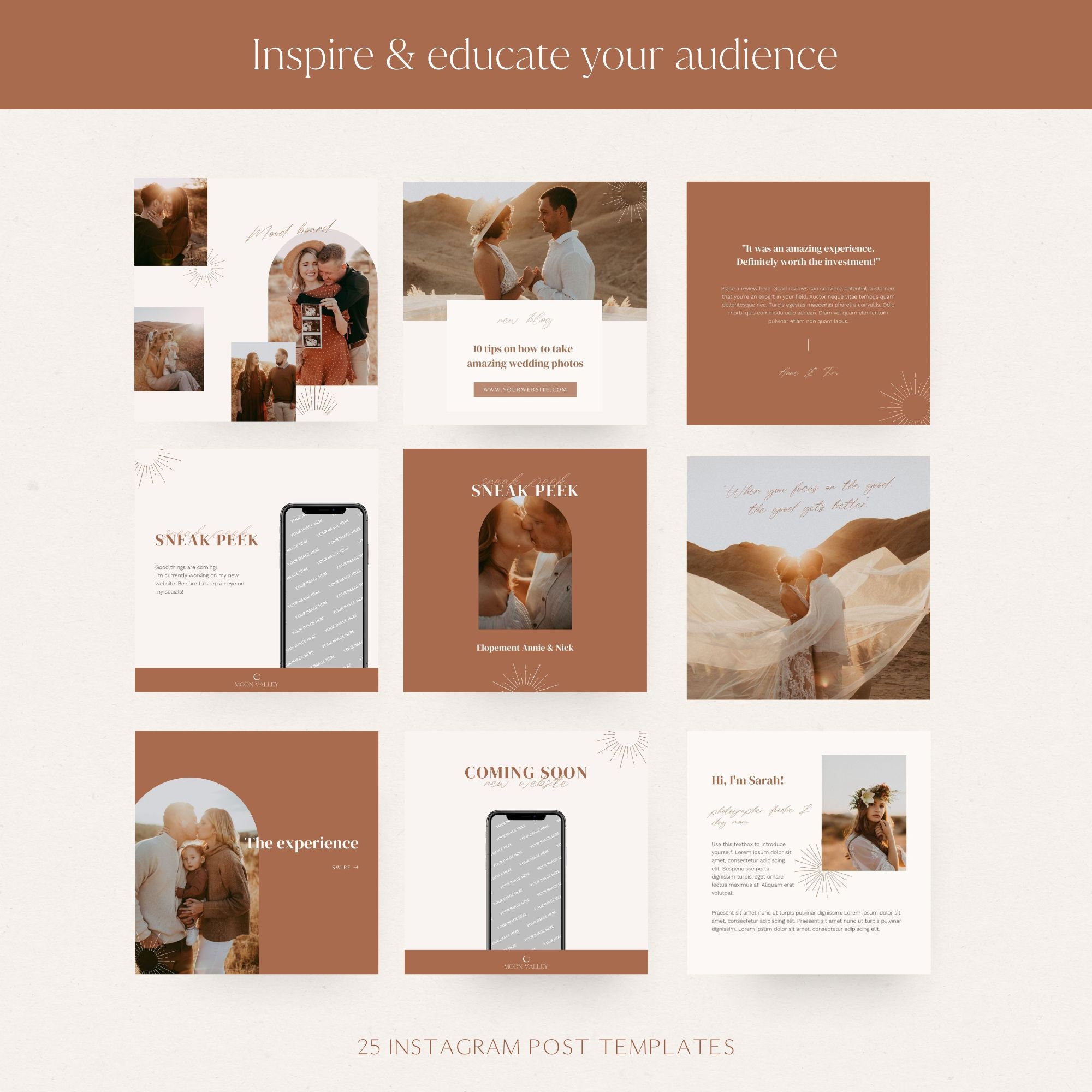 Instagram Post Templates for Canva Photographer Instagram Templates ...