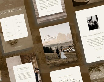 Wedding Photographer Instagram Templates: Canva Posts & Stories (Digital Download)