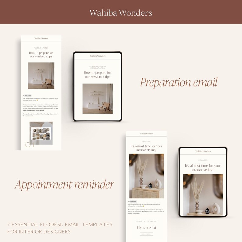 Interior Design Flodesk Email Templates | Minimal Flodesk Email ...