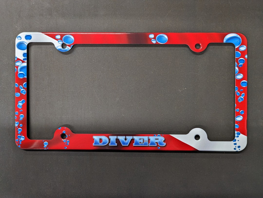 Diver dive Flag License Plate Frame Etsy
