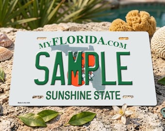 Custom Florida License Plate – Personalized Sunshine State Aluminum Vanity Plate (6x12)