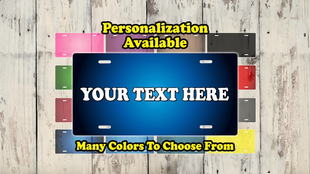 License Plate Color Filter Custom Color Gradient License Plate: Personalized Novelty Car Tag - Etsy