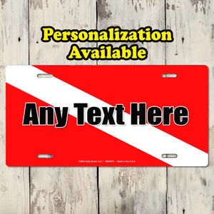 Dive Flag, Diver - Custom Dye Sublimation License Plate, Personalized Novelty Car Tag 6x12