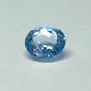 Natural Sky Blue Topaz Gemstone: Faceted Oval, 12x16mm
