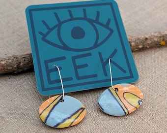 Handmade Ceramic Dangle Earrings – Sterling Silver Hooks