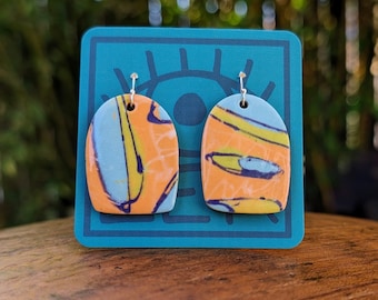 Handmade Ceramic Dangle Earrings – Sterling Silver Hooks, Bay Area Crafted