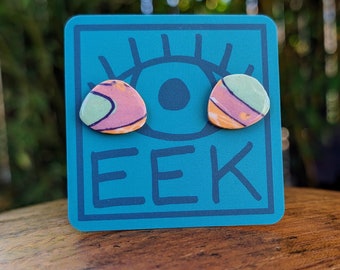Handmade Ceramic Post Earrings – Sterling Silver, Lightweight Jewelry