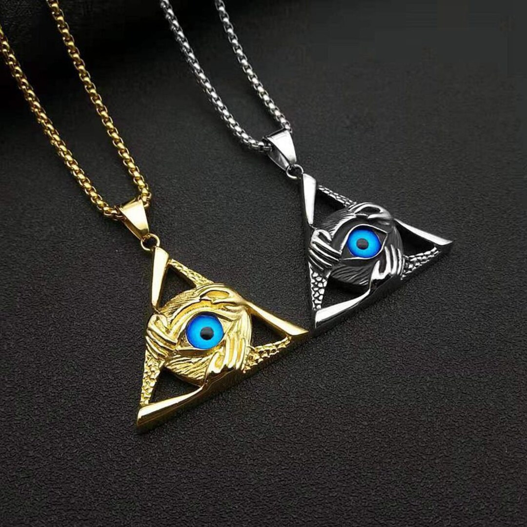 Eye Necklace Third Eye Jewelry Evil Eye Illuminati Etsy