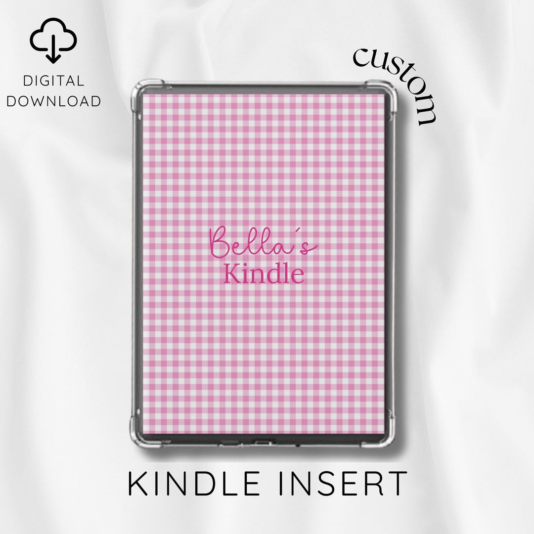 Custom Pink Gingham Kindle Insert L Digital Download L Aesthetic Kindle ...