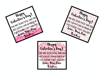 Valentine's Day Class Gift Tags From Teacher