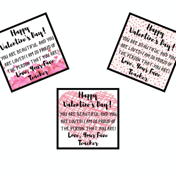 Valentine's Day Class Gift Tags From Teacher