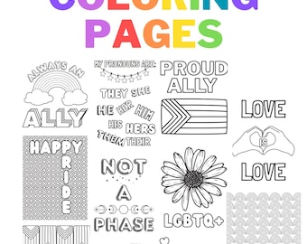 Pride Celebration Coloring Pages (10 total pages)