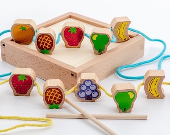 Personalized toddler gift, wooden toy,sensory toy, fine motor skills toy,lacing toy, nontoxic, montessori toy, toddler gift, educational toy