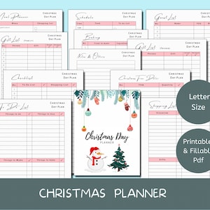 Planificador de Navidad imprimible / Planificador de Navidad / Paquete de Navidad / Lista de tareas pendientes de Navidad / Tamaño de carta / Planificador imprimible / Planificador PDF