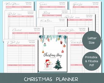 Planificador de Navidad imprimible / Planificador de Navidad / Paquete de Navidad / Lista de tareas pendientes de Navidad / Tamaño de carta / Planificador imprimible / Planificador PDF