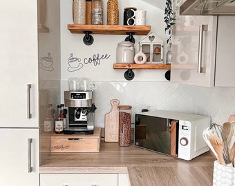 Coffee Corner Wire Wall Art: Custom Floating Wire Sign