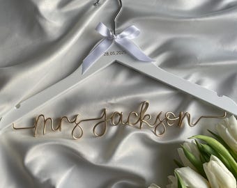 Wedding Hanger, Bridal hanger, bridesmaids gifts, wedding keepsake