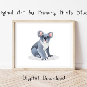 Koala Art Print, Koala Printable, Australian Animal Printable Art, Koala Wall Art, Koala Digital Download