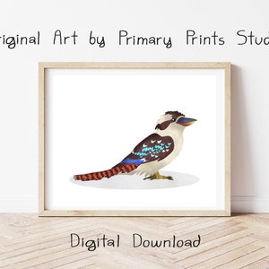 Kookaburra Art Print, Kookaburra Printable, Australian Animal Printable Art, Kookaburra Wall Art, Kookaburra Digital Download