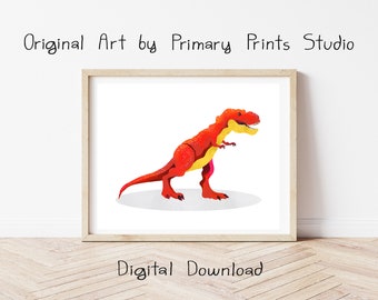Tyrannosaurus Rex Dinosaur Art Print, Dinosaur Wall Art, Tyrannosaurus Rex Dinosaur Printable Art, Dinosaur Digital Download, T-Rex
