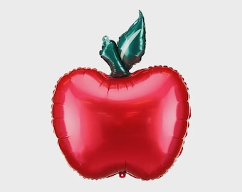 Apple Foil Balloon (57x69cm) – Back to School Party Decor, Teacher Appreciation Gift, Fall Autumn Harvest Theme, Fruit Birthday Balloons