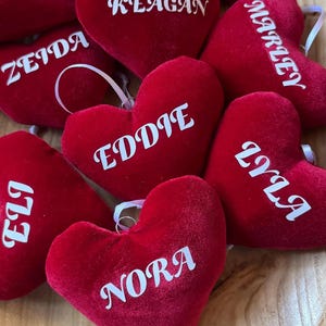 Personalized Velvet Heart Ornament: Handmade Keepsake Gift
