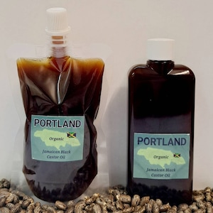 Portland Organic Jamaican Black Castor Oil 100ml Bottle, 100ml Pouch, 250ml Pouch or 500ml Glass Bottle