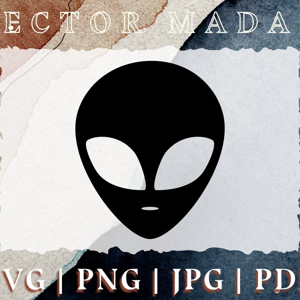 Alien Head LGM UFO | cut file vector image | svg png jpg dxf | Cricut Silhouette Cutting Machine clipart | Personalized Customizable art