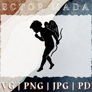 Cupid Angel Cherub with Bow | Vintage Illustration | cut file vector image | svg png jpg pdf | Cricut Silhouette Cutting Machine