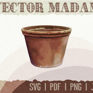 Lege terracotta bloempot plantenbak | Vectorafbeelding | SVG-PNG-JPG| Clipart | Oneindig aanpasbare hoge kwaliteit