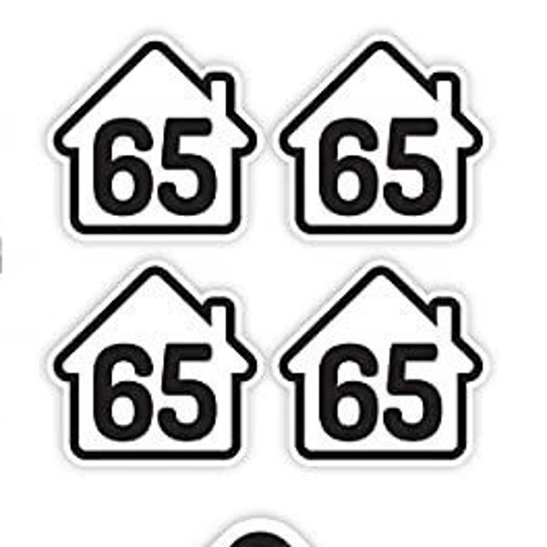 4 x Wheelie Bin Stickers (140 x 150 mm) Bin Sticker Bin Number Stickers for Dustbins