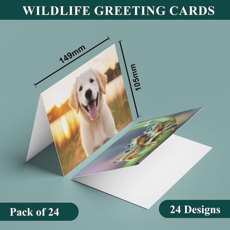 Nature Notelets 24 X British Wildlife Blank Greeting Cards (149 X 105 Mm) Wildlife Card ...