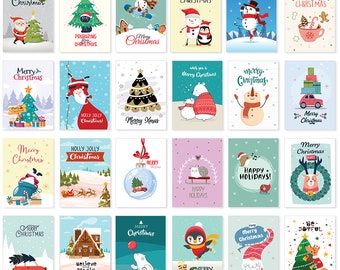 Christmas Card Pack (149 x 105 mm) Christmas Multipack Mixed Xmas Cards with Envelopes Assorted Card Pack