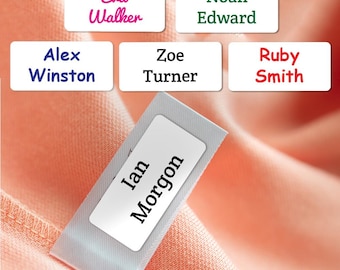 Pack of 60 Personalised Clothing Name Labels Just Peel and Stick Kids Clothing Labels Stick on Label Tags for Kids Papa Prints