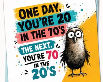 Happy 70th Birthday Card 145x150 mm Funny 70th Birthday Card for Women For Him Her Friend Father with Envelope