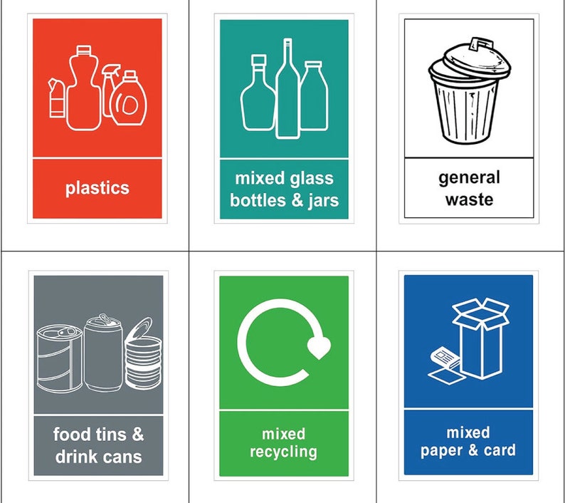 Recycling Stickers (150 X 100 Mm) Plastics Recycling Stickers ...