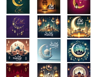 Happy Eid Cards Envelopes Pack of 12 Eid Mubarak Cards Multi Pack Eid Cards Eid Greeting Cards